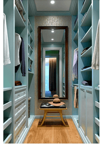 Параллельная гардеробная комната с большим зеркалом Ульяновск