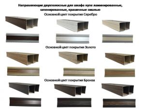 Направляющие двухполосные для шкафа купе ламинированные, шпонированные, крашенные эмалью Ульяновск